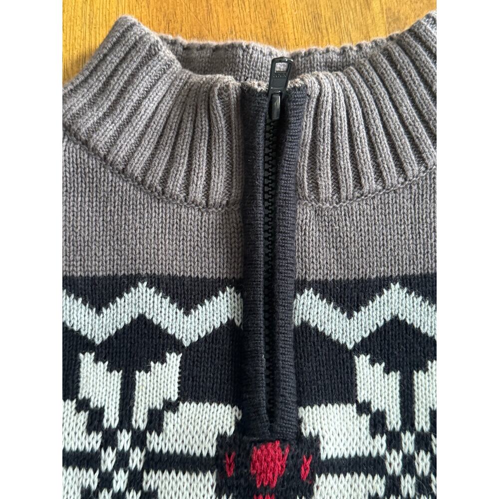 Gymboree Boys Fair Isle Snowflake Quarter-Zip Sweater M (7-8) - Picture 4 of 9